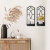 Candle Wall Sconces Set of 2, Black Metal Wall Art