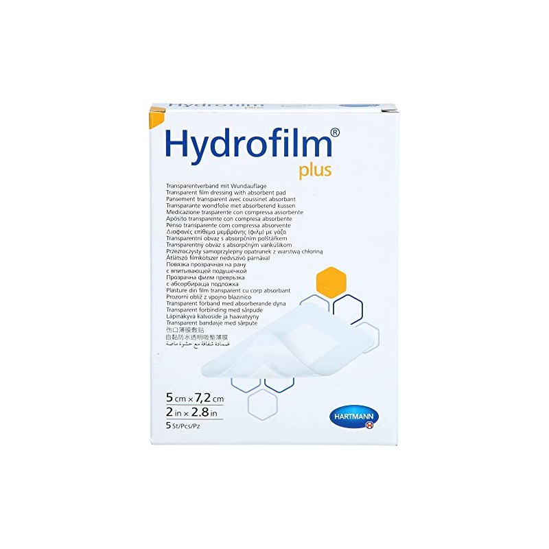 Hydrofilm Plus Transparent Dressing 5 x 7.2 cm Pack of