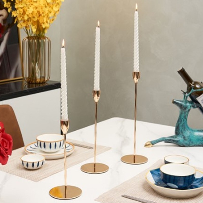 Candle Holders Set of 3 for Taper Candles Decorative Candlestick