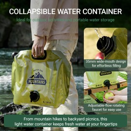 Collapsible Water Container 8L/2.1 Gallon Camping Water Jug with Adjustable Faucet, Leakproof BPA Free Food Grade Water Bag for Camping Backpack Hiking Emergency Prep (4 Pack)