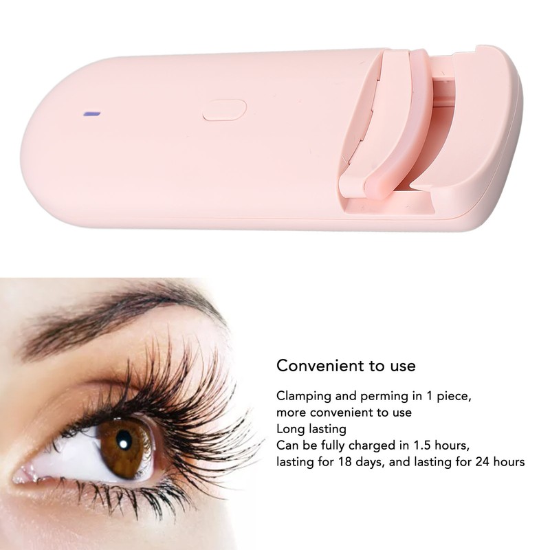 Heated Eyelash Curler Pink Portable Electric Long Lasting Eyelash Curler