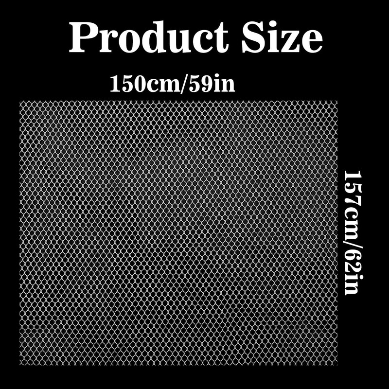 62 X 59 Inch White Mesh Fabric Slightly Stretchy for