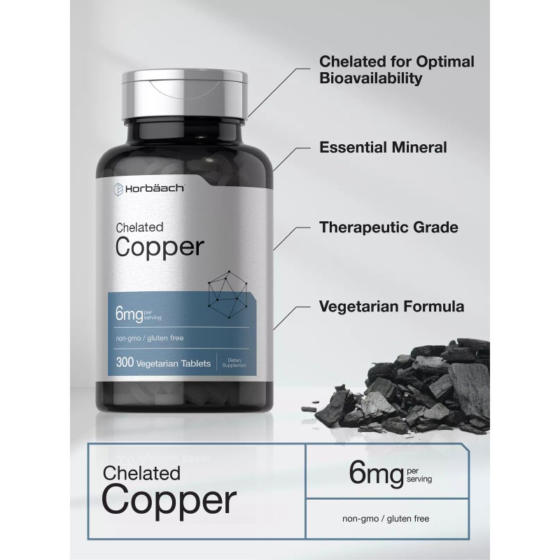 Horbäach Chelated Copper | 6 mg | 300 Tablets |