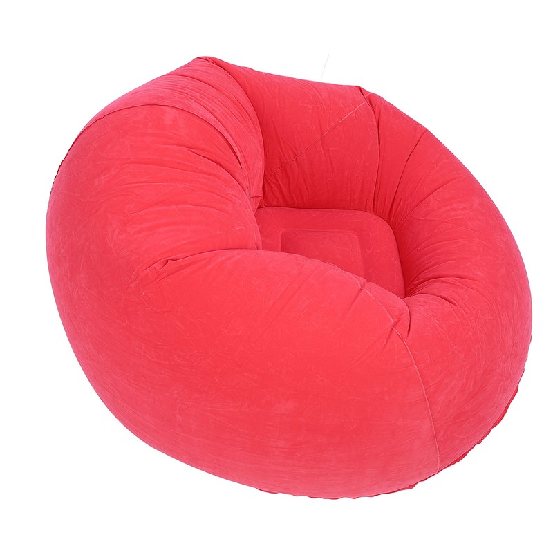 Inflatable Lounge Chair Flocking PVC Portable Folding Blow Up Sofa