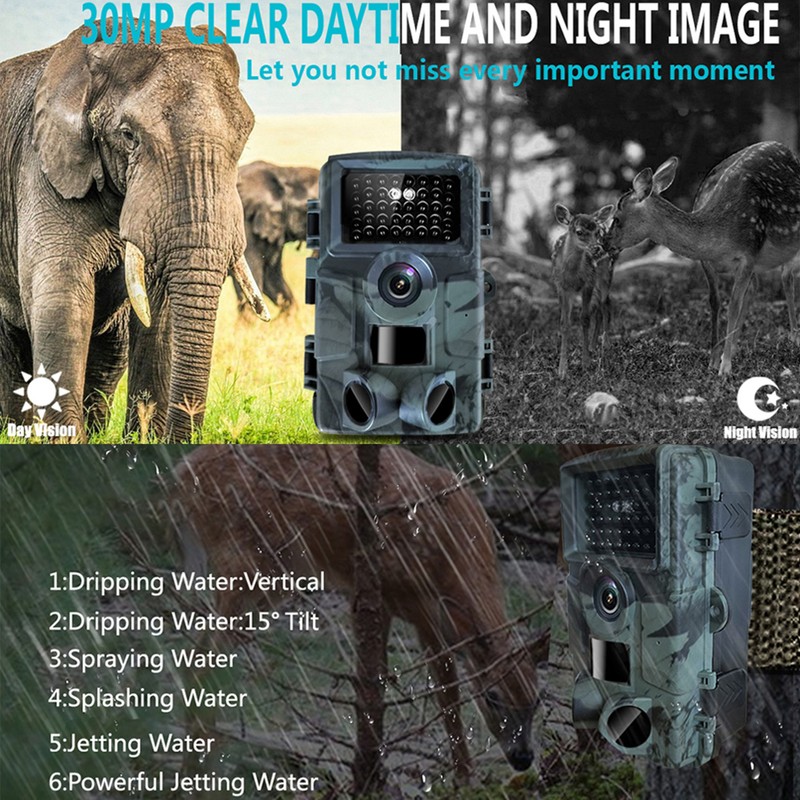 4K 30MP Trail Camera IP66 Water Resistant Hunting Camera with
