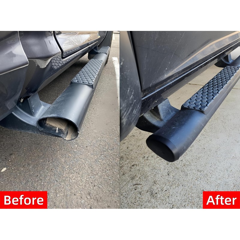 POETRYXIAO Chrome Tubular Running Board End Cap Cover for 2009-2020