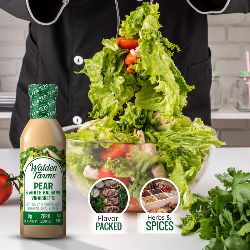 Walden Farms Pear & White Balsamic Vinaigrette Salad Dressing 12Oz