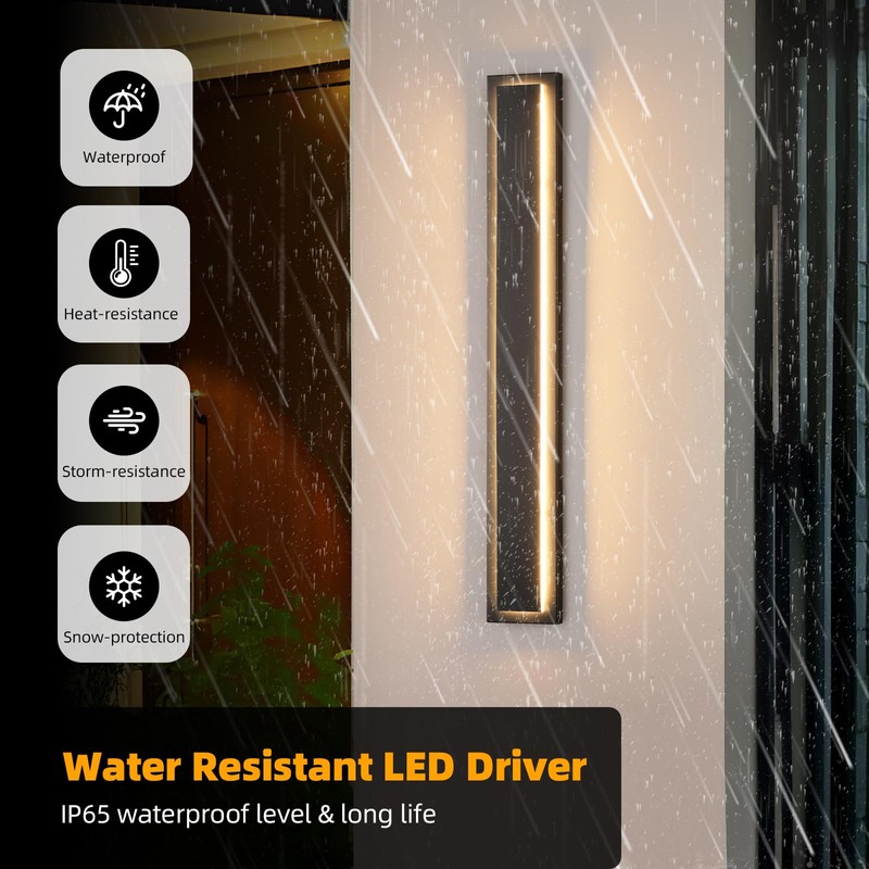 39.3'' 1 Pack Modern Outdoor Light Fixture, Long Exterior LED