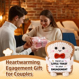Engagement Gifts for Couple, Crochet Toast with Funny Engagement Card