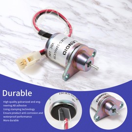 KD KISONIED 119653-77950 Fuel Shut Off Solenoid 1503ES-12S5SUC5S Woodward M806808 for John Deere 790 990 2020 2030 2030A 2210 Yanmar 3TNE84 3TNE88 3TNV70 3TNV76 Engine 12VDC