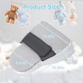 UNOSHOW Baby Reflux Pillow for Infant Support Cushion,Soft Cotton Cover, Bedroom, Stroller, Detachable Washable Breathable Bedding Set with Hidden Zipper Milk Anti-spit Pillow for Sleeping/Feeding