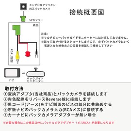 OTORAM RCA Rear Camera Input Conversion Adapter for Honda/Nissan/Mazda/Daihatsu/Suzuki/Clarion Conversion Harness for Connecting Genuine Camera to External Navigation (1 Piece)