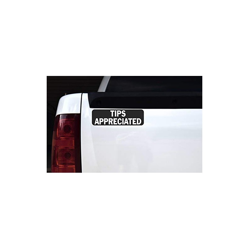StickerTalk Tips Appreciated Vinyl Sticker, 10 inches by 3 inches
