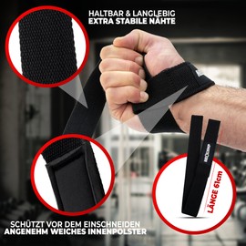 NEOLYMP Lifting Straps Strength Training Black - Optimal Forearm Relief - Lifting Straps - Fitness Accessories & Gym Accessories - Ideal for Deadlifts, Pull-Ups