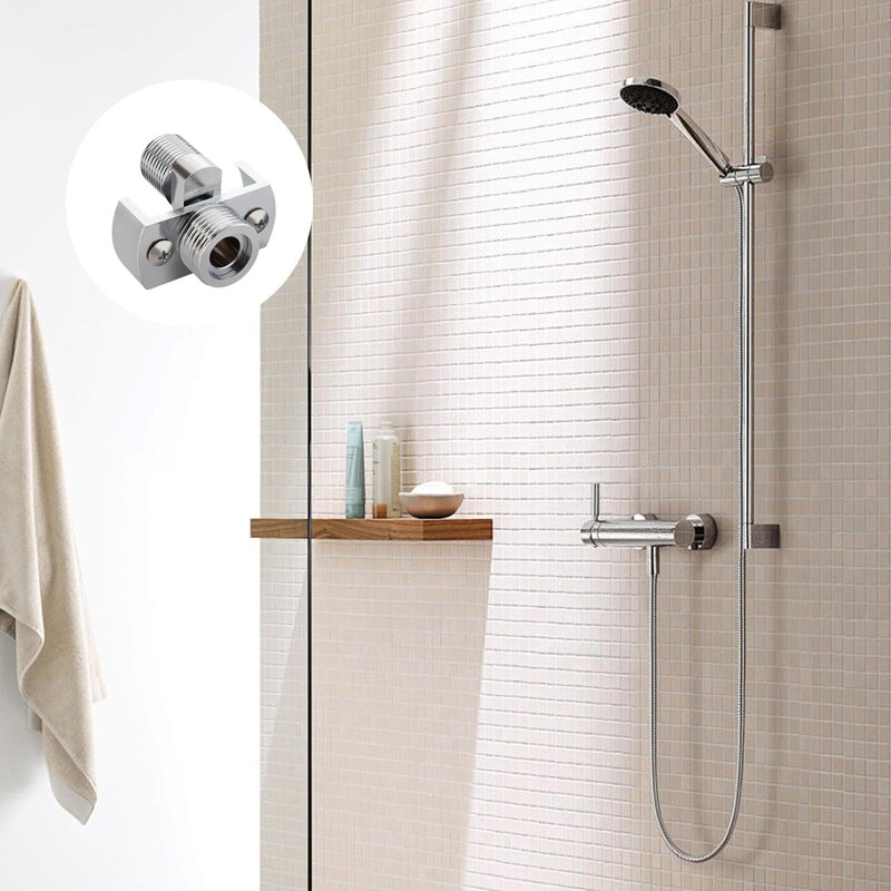 0XBIT Short Shower Tap Adaptor, Adjustable Angled Bent Base, Angled