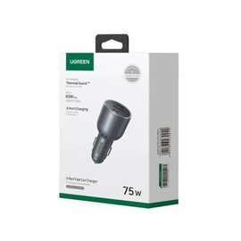 UGREEN Fast Car Charger 3 Port 75W Grey
