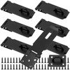 ZOENHOU 6 Pack 4 Inch Door Hasp Latch Locks, Black