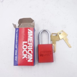American Lock Master Lock Safety Padlock Aluminum Red 1/4" x 1-1/2" Shackle A1106RED w/2 Keys