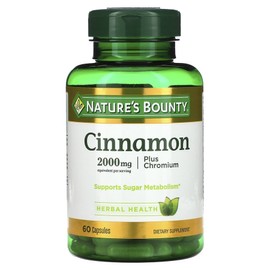 Nature's Bounty Cinnamon Plus Chromium 2000mg capsules, 60 tablets (1000mg per capsule), NaturesBounty Cinnamon Plus Chromium 2000mg capsules, 1 unit, 60 tablets / Nature's Bounty 시나몬 플러스 크로뮴 2000mg 캡슐 60정(캡슐 1정당 1000mg), NaturesBounty시나몬플러스크로뮴2000mg캡슐, 1개, 60정
