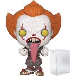 POP Stephen King's It Chapter 2 - Funhouse Pennywise with Dog Tongue Funko Vinyl Figure (Bundled with Compatible Box Protector Case), Multicolor, 3.75 inches