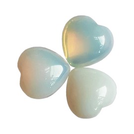 Manekieko Manekieko 3 Pcs Synthetic Opalite Pocket Palm Thumb Healing Crystal Heart Love Worry Stones,25mm Reiki Balancing Crystal and Healing Stones