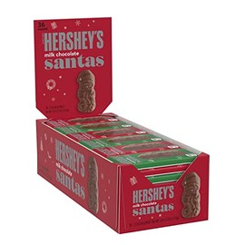 HERSHEY'S Milk Chocolate Santa Claus Candy, Bulk Christmas, 1.2 oz Bars (36 Count)