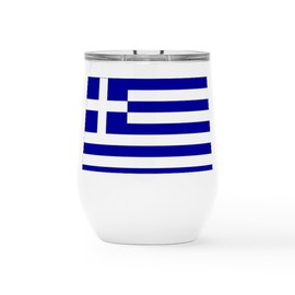CafePress Greece Insulated Wine Tumbler 12 oz