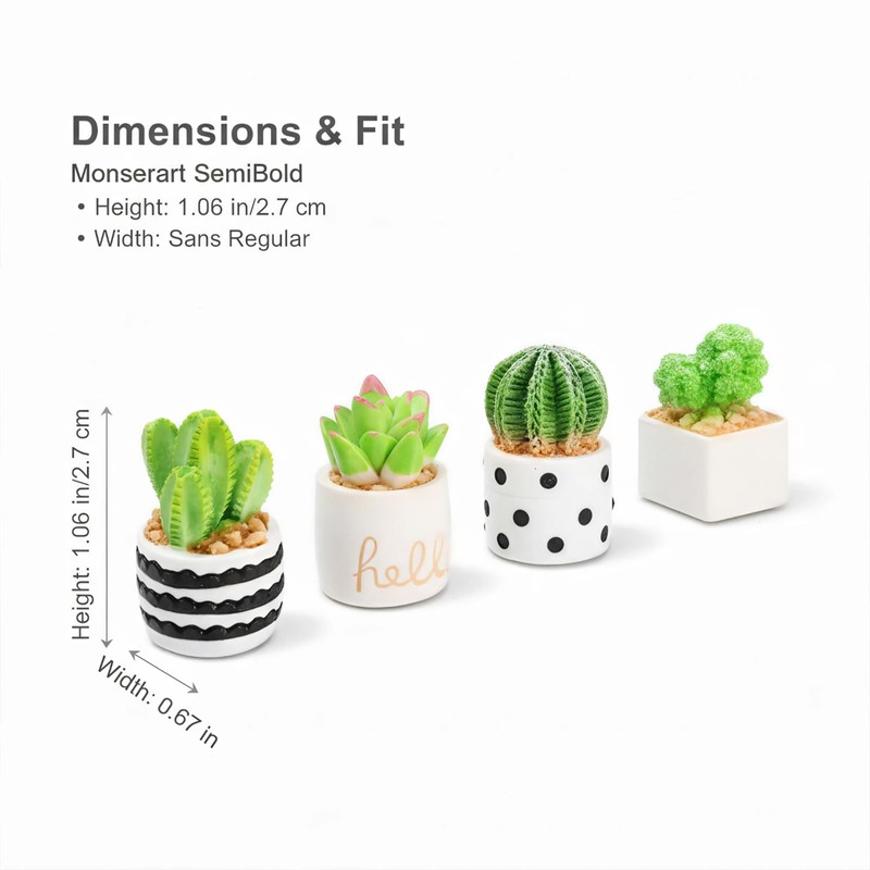 Mini Plants for Car Dashboard Decor, 4-Pack