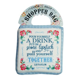 Cook Shop 207010024 "Pour yourself a drink" Shopper Bags, Pale Blue Pastel