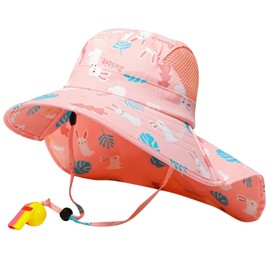 Tokaneit Wide Brim Sun Hat, Fishing Hat, Children, Adjustable Children's Sun Hat, Baby Sun Hat, Beach Hat, for Outdoor Camping Fishing, Babies, Toddlers and Children, Boys Girls, Pink, pink, 52 - 56