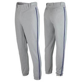 SSK Showcase Collection Flex Bottom Adult Baseball Pants | Adult Sizes Solid & Piped (US, Alpha, Medium, Regular, Regular, Grey/Navy)