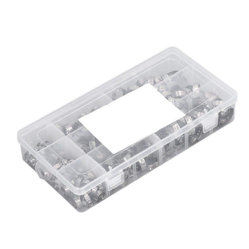 180Pcs Fuel Hose Clamps Kit Stainless Steel Injection Line Accessories