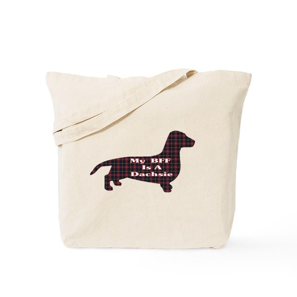CafePress BFF Dachshund Tote Bag Reusable Natural Beige Canvas Shopping