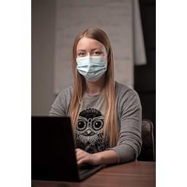 KINGFA 50 x Mouth Nose Protection - EN 14683 - Medical Disposable Face Mask, KF-B P01(R), White/Blue, One Size (Pack of 1)