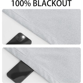 RYB HOME Linen Door Curtain 100% Blackout French Door Blinds for Glass Window, Fully Light Blocking Privacy Window Drapes Lightweight Tie up Shade, W 26 x L 69, Greyish White, 1 Panel