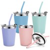 Vermida Kids Cups with Straws and Lids Leak Proof, 12oz