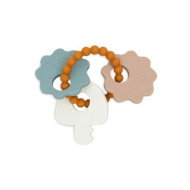 Jollein Beißring Baby Schlüsselanhänger - Lovely Birds - Baby Greifling - 100% Silikon - Zahnungshilfe - Baby Spielzeug