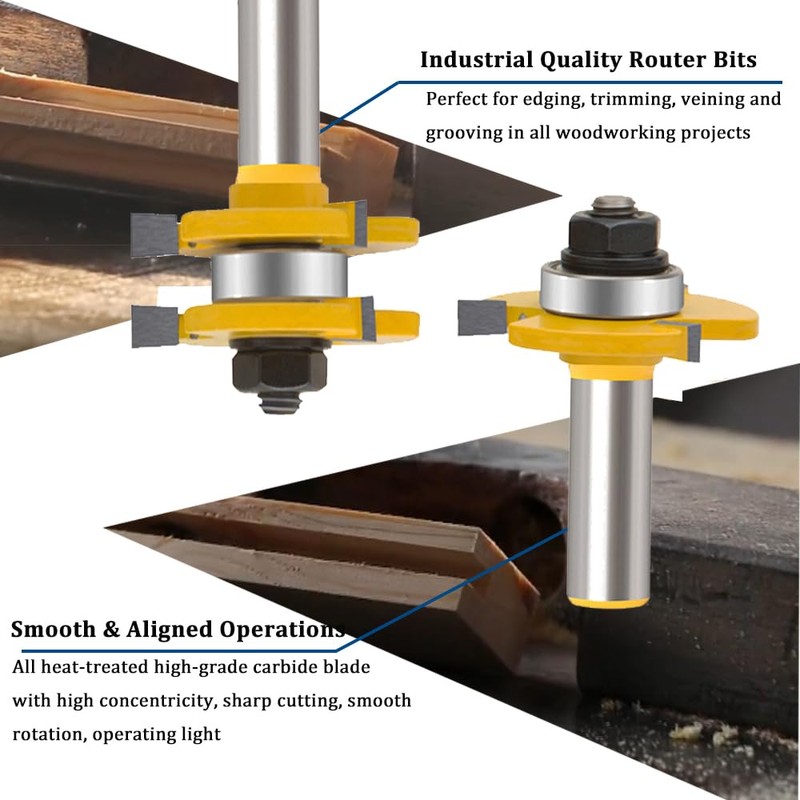 TAIWAIN 1/2" Shank Router Bit 41 PCS Frame Crown Mitered