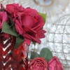 Cote Noire-Red Herringbone Flower with Red Roses