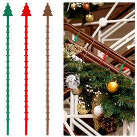 Kathfly 15 Pcs Christmas Decorative Twist Ties 12 Inches Nylon Christmas Garland Ties in Brown, Red & Green Reusable and Flexible Twist for Railing Xmas Home Decor Gift Wrapping