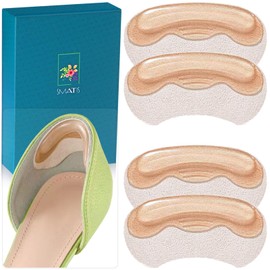 SMATIS Heel Grips for Shoes Too Big, 2 Pairs Anti-Slip Heel Pads for Women and Men Preventing Heel Rubbing and Blisters and Slip Out （Beige）