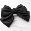 Prettyou Satin Fabric Hairbow Clip Barrettes，Large, layered bow with a