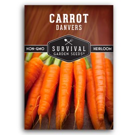 1 Pack Danvers Carrot Seed for Planting - Packet with Instructions to Grow Long Storing Deep Orange Carrots in Your Home Vegetable Garden - Non-GMO Heirloom Variety Seed - Survival Garden Seeds