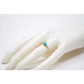 Salish Sea Inspirations Arizona Mined Turquoise 14K Gold Filled Skinny Ring Sizes 5-8 (Round)