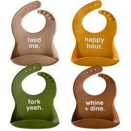 Denver James Silicone Baby Bibs - Comfortable Adjustable Soft Dishwasher Safe Waterproof (Bundle Pack)