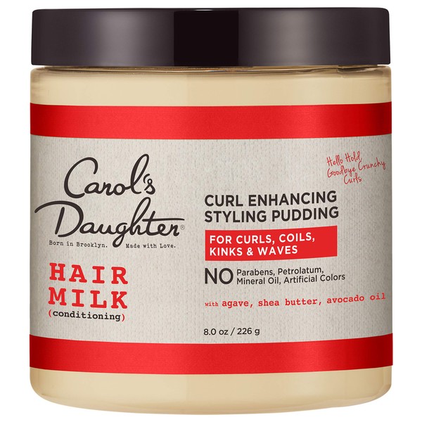 Curly Hair Products by Carol's Daughter, Hair Milk Styling Pudding For Curls, Coils and Waves, with Agave and Avocado Oil, Paraben Free Defining Curl Cream, 8 Ounce (Packaging May Vary)