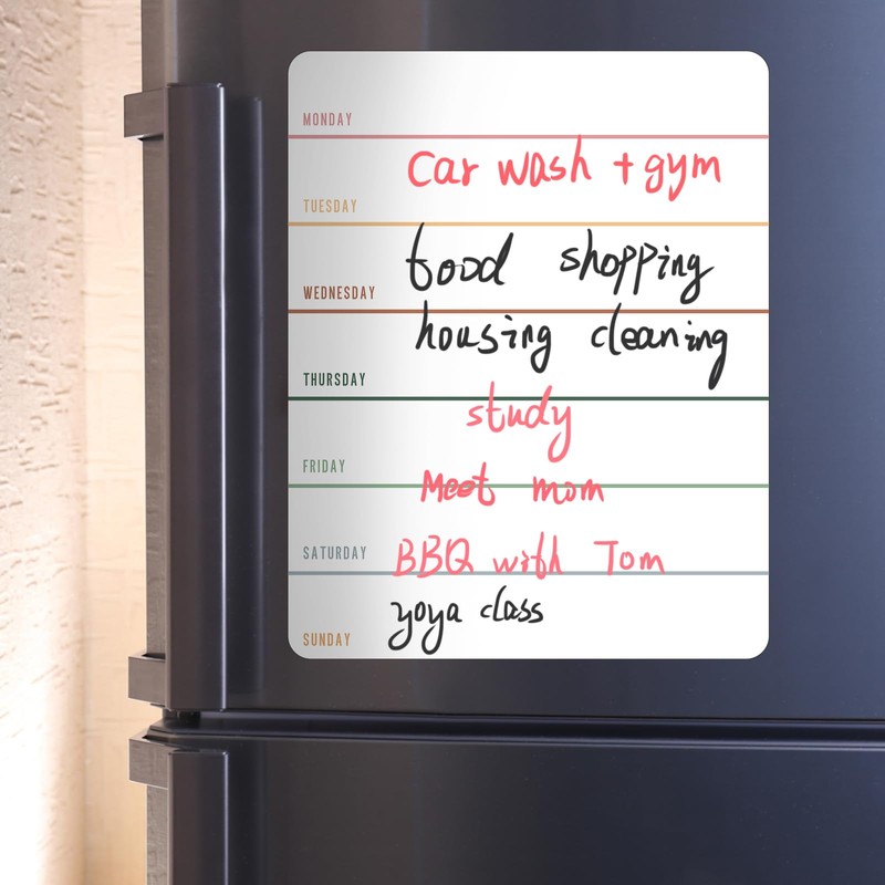 2 Pieces Magnetic Weekly Dry Erase Boards Erasable Weekly Calendars
