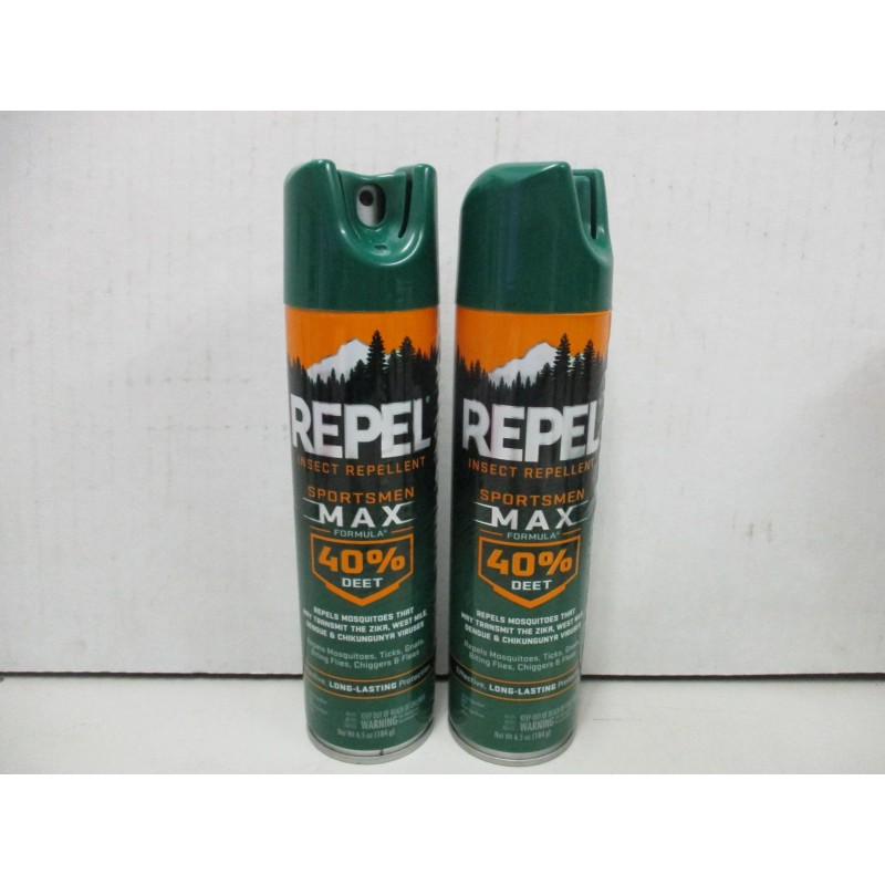 2 Cans Repel Insect Repellent Sportsmen Max Formula 40% DEET
