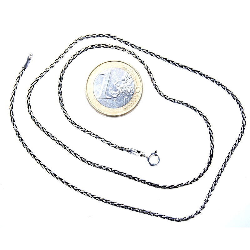 Kiss of Leather Black and silver chain made of 925