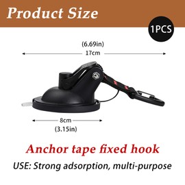 Suction Cups with Straps Heavy Duty Suction Cup Anchor MFCGHXR Suction Cups with Straps D Ring, Heavy Duty Suction Cups Anchor, Multipurpose Camping Sucker Cups Hooks, for Home Outdoor Car Van